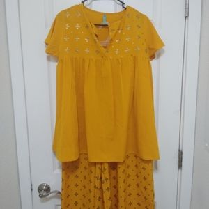 Orange Pant and Top Set